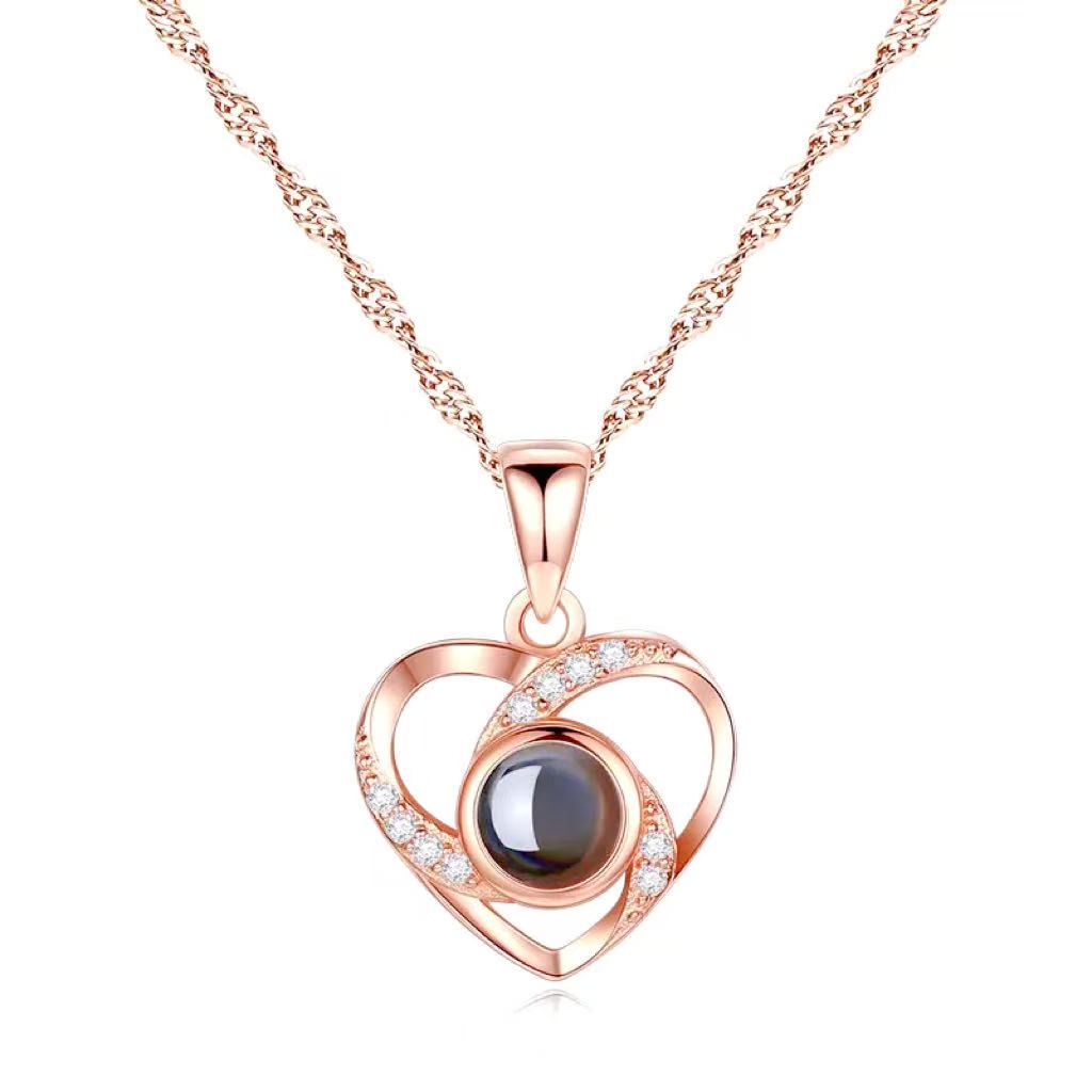 Heart Design Projection S925 Sterling Silver Necklace