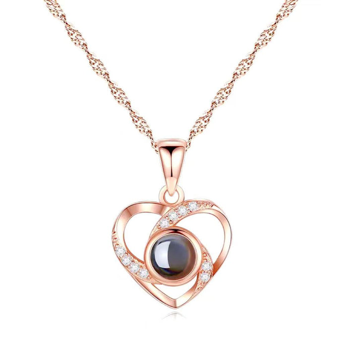 Heart Design Projection S925 Sterling Silver Necklace