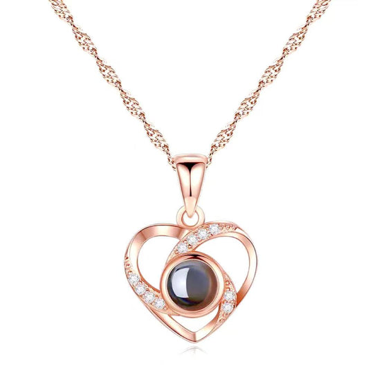 Heart Design Projection S925 Sterling Silver Necklace