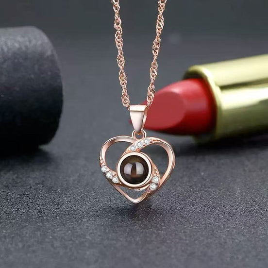 Heart Design Projection S925 Sterling Silver Necklace