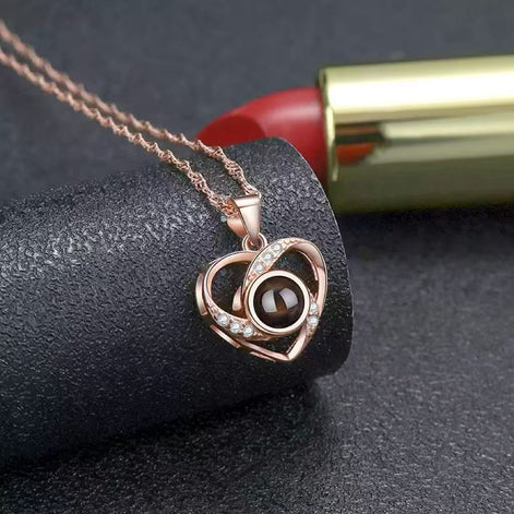 Heart Design Projection S925 Sterling Silver Necklace