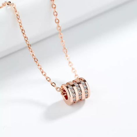 Circle-Design Pendant S925 Sterling Silver Necklace