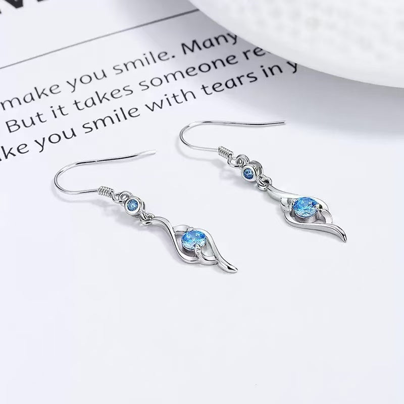 Blue Zircon S925 Sterling Silver Earring
