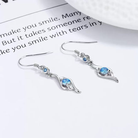 Blue Zircon S925 Sterling Silver Earring
