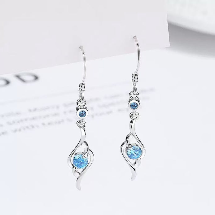 Blue Zircon S925 Sterling Silver Earring