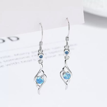 Blue Zircon S925 Sterling Silver Earring