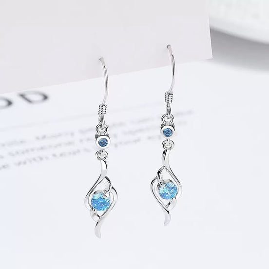 Blue Zircon S925 Sterling Silver Earring