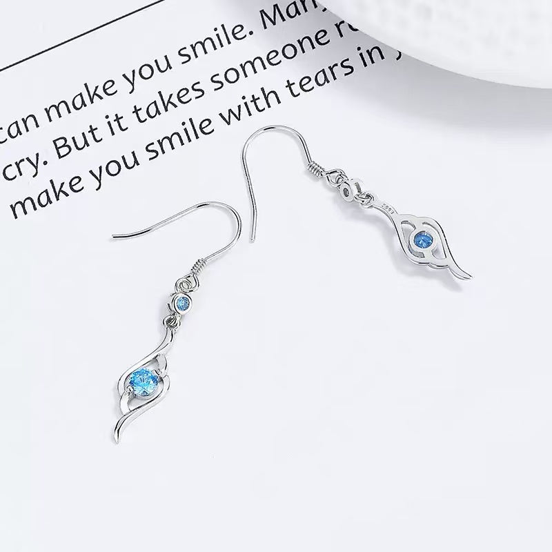 Blue Zircon S925 Sterling Silver Earring