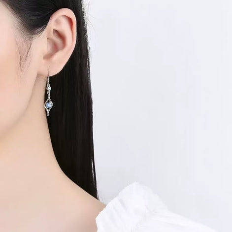 Blue Zircon S925 Sterling Silver Earring