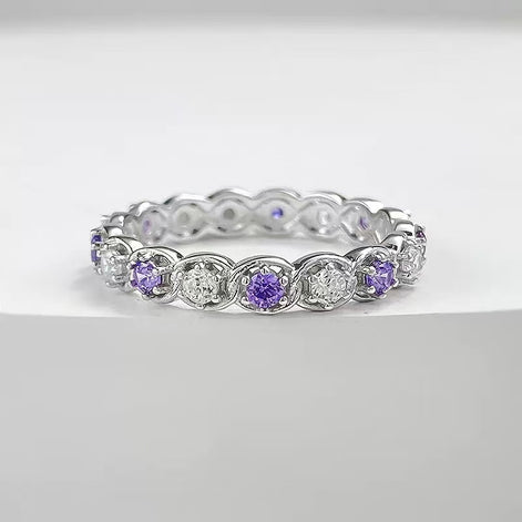 In-line Diamond Design S925 Sterling Silver Ring