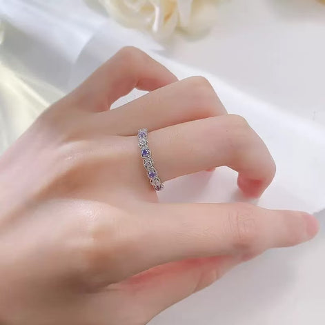 In-line Diamond Design S925 Sterling Silver Ring