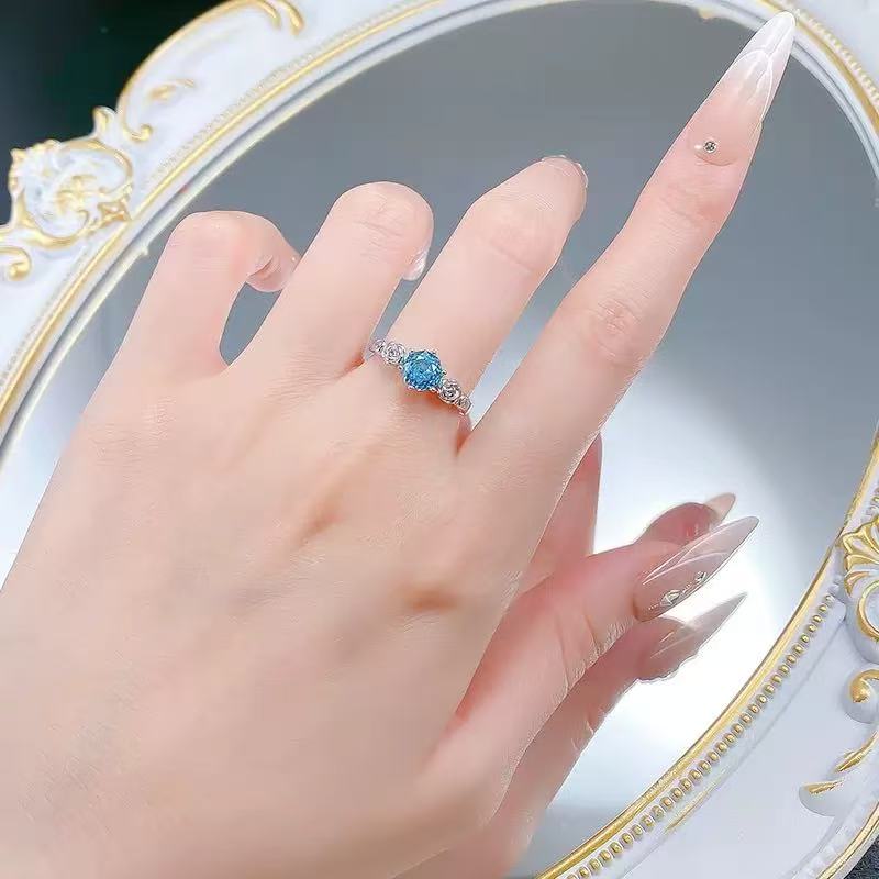 Blue Rose S925 Sterling Silver Ring