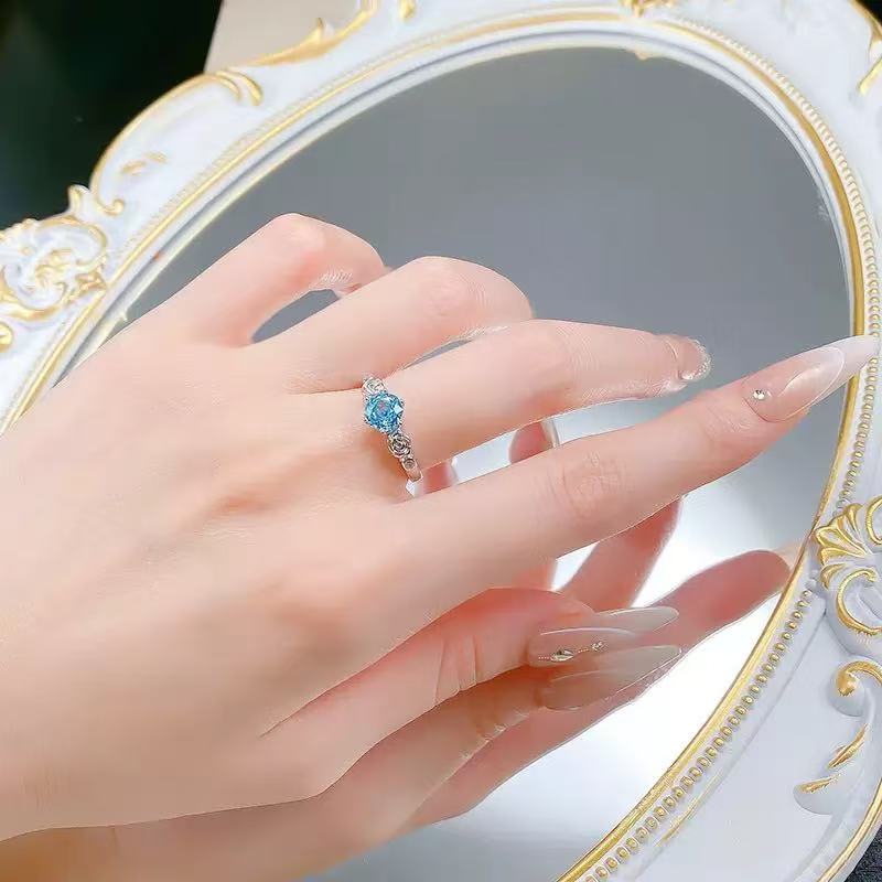 Blue Rose S925 Sterling Silver Ring