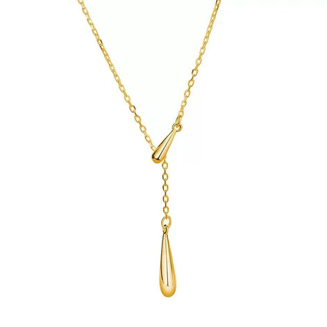 Tassel Design Teardrop Pendant S925 Sterling Silver Necklace