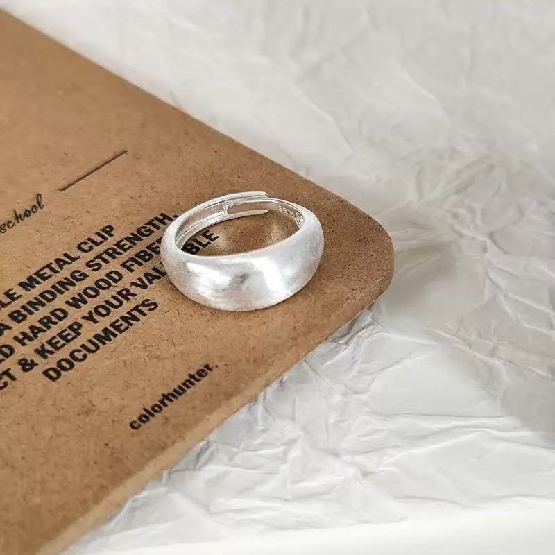 Brushed Design Minimalist Style S925 Sterling Silver Ring