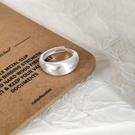 Brushed Design Minimalist Style S925 Sterling Silver Ring