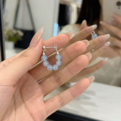 Natural Aquamarine S925 Sterling Silver Earring