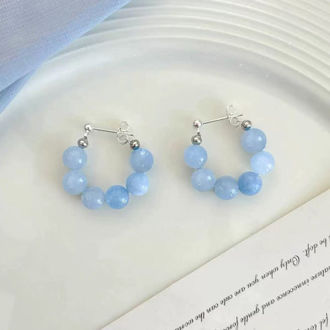 Natural Aquamarine S925 Sterling Silver Earring