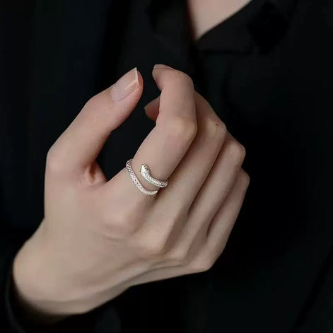S999 Silver Snake Ring