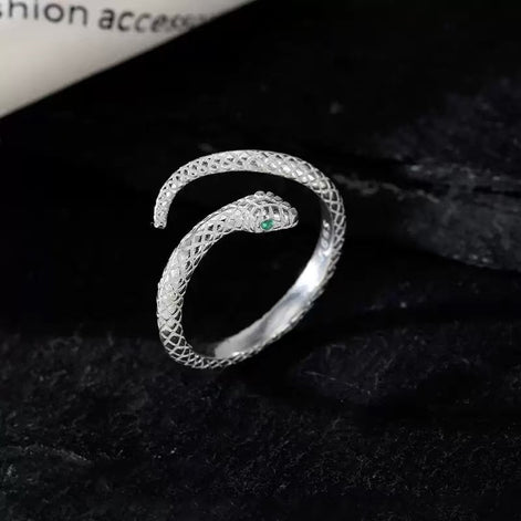 S999 Silver Snake Ring