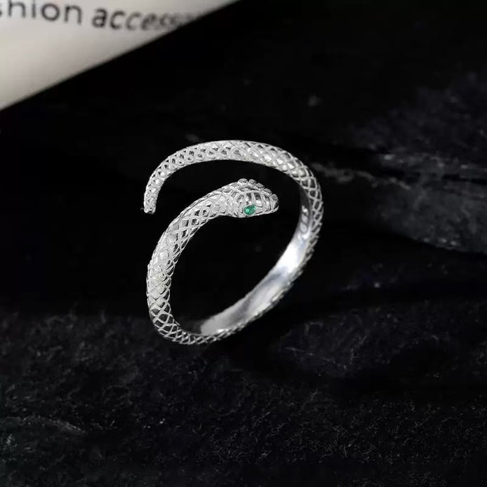 S999 Silver Snake Ring
