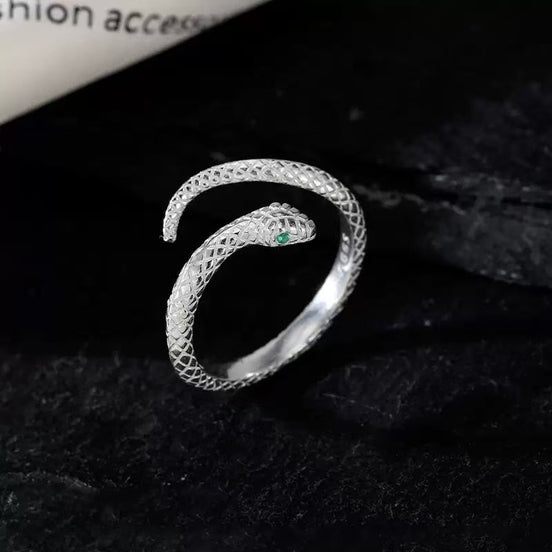 S999 Silver Snake Ring