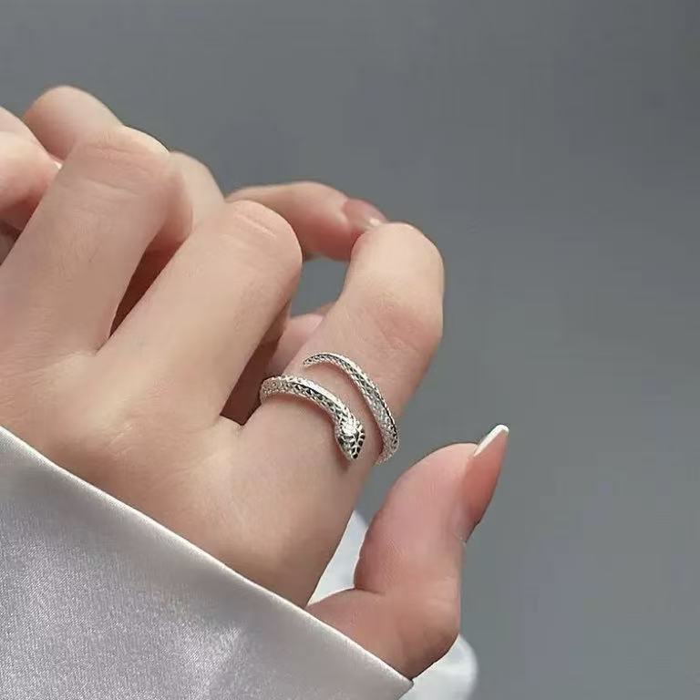 S999 Silver Snake Ring