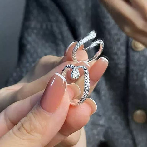 S999 Silver Snake Ring