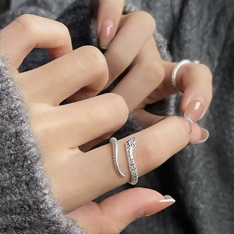 S999 Silver Snake Ring