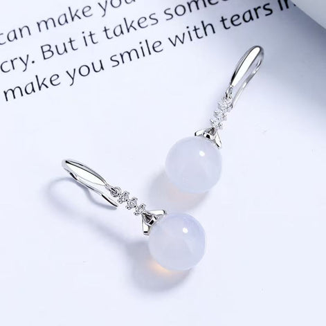 Drop Design Agate Earring