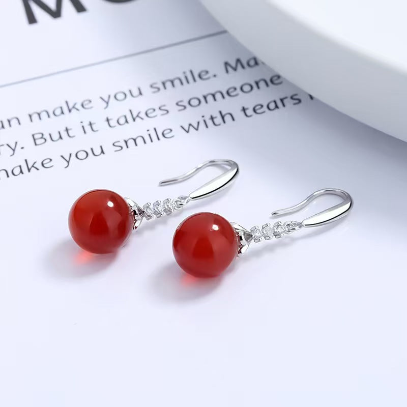 Drop Design Agate Earring