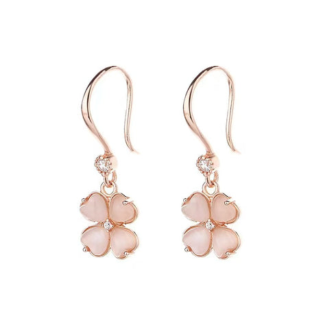 Rose Gold Four Leaf Clover S925 Silver Earring