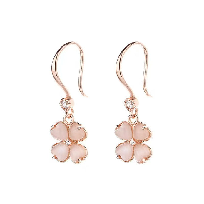 Rose Gold Four Leaf Clover S925 Silver Earring
