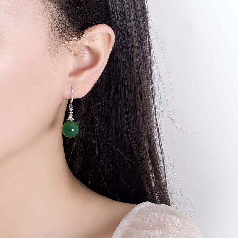 Drop Design Agate Earring