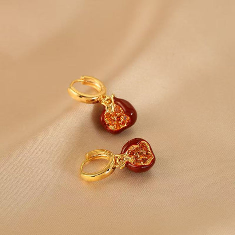 Red Pomegranate Design Earring
