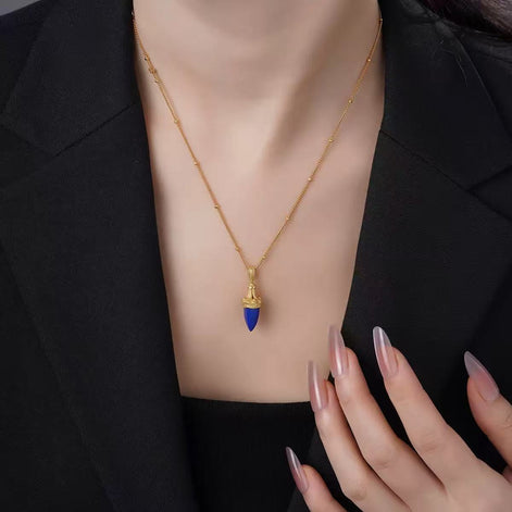 Original Designer - Starburst Droplet of Blue Cone Necklace