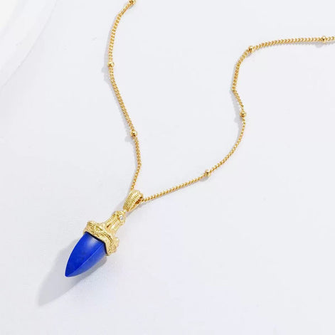 Original Designer - Starburst Droplet of Blue Cone Necklace