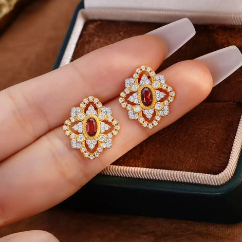 Original Designer - Crimson Elegance Earring