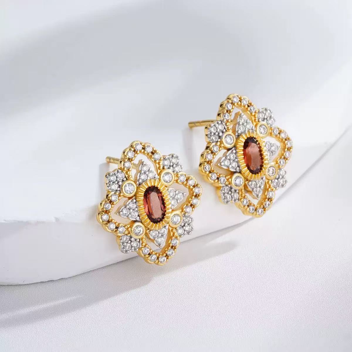 Original Designer - Crimson Elegance Earring