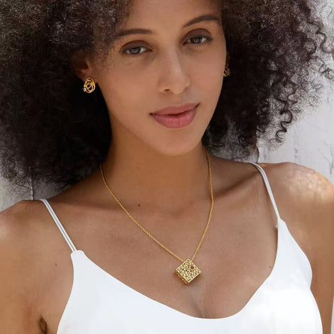 Original Designer - Garnet's Golden Labyrinth Necklace