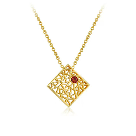 Original Designer - Garnet's Golden Labyrinth Necklace