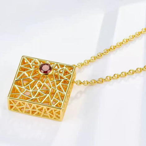 Original Designer - Garnet's Golden Labyrinth Necklace