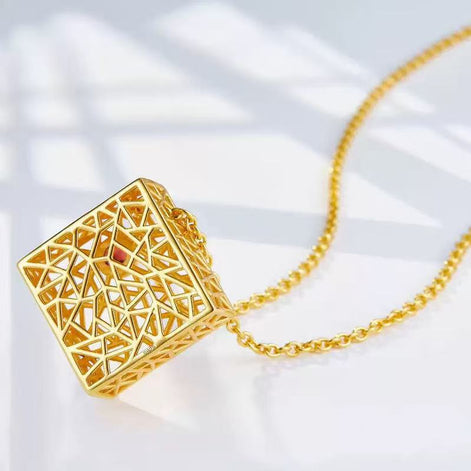 Original Designer - Garnet's Golden Labyrinth Necklace