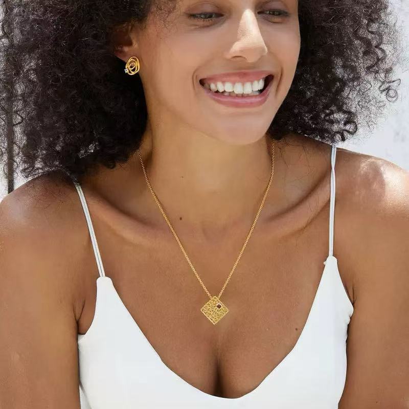 Original Designer - Garnet's Golden Labyrinth Necklace