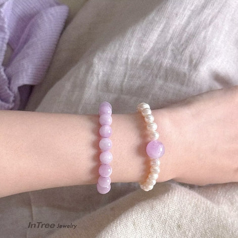 Natural Kunzite Beaded Bracelet