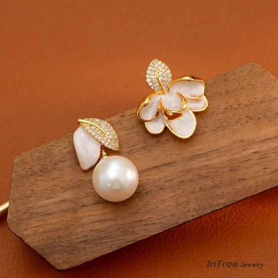 Asymmetric Design Enamel Oil-Dripping Earring