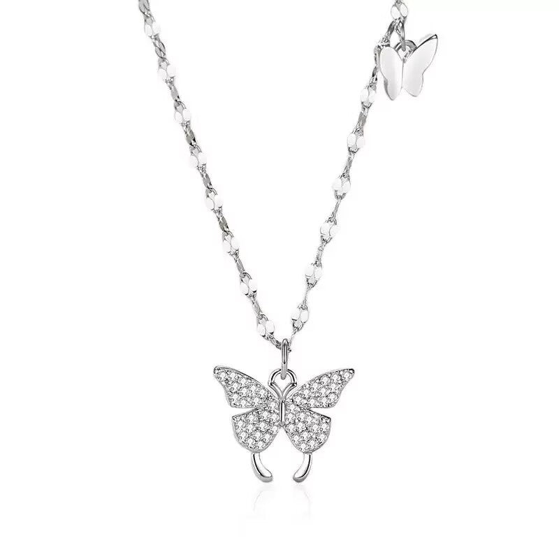 S999 Silver Butterfly Design Necklace