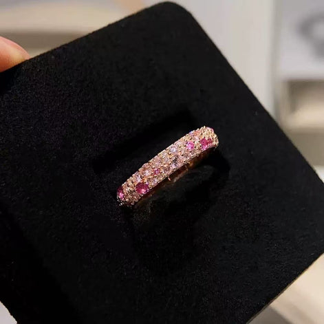 Pink Diamond S925 Sterling Silver Ring with 5A Zircon