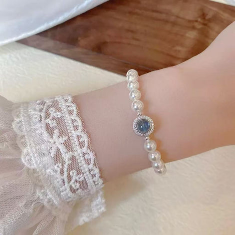 Aquamarine Pearl Bracelet