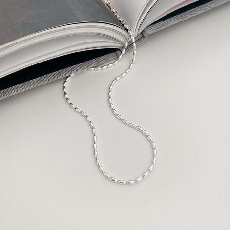 Olive Bead S925 Sterling Silver Necklace